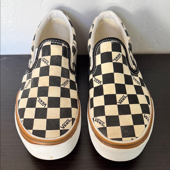 Vans Women's Stacked Checkerboard Slip-On Shoes - Black and White - Size 8.5 - Picture 3 of 11